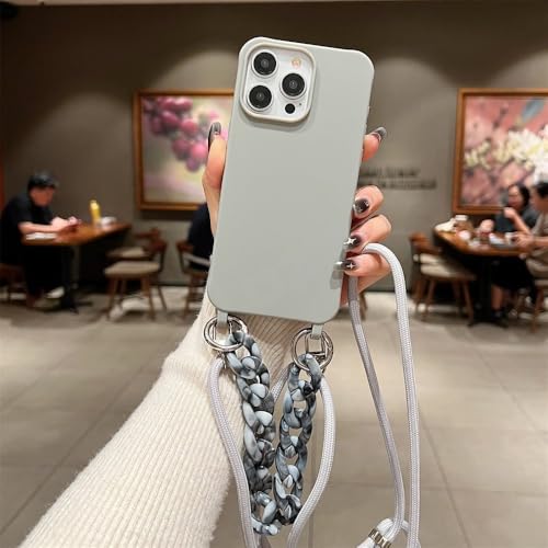 LIFEKA Lanyard Marmor Acryl Kette Handyhülle für iPhone 16 15 14 13 12 11 Pro Max Einfarbige Matte weiche Silikonhülle, Grau, Für iPhone 12 Pro LIFEKA Lanyard Marmor Acryl Kette Handyhülle für iPhone 16 15 14 13 12 11 Pro Max Einfarbige Matte weiche Silikonhülle, Grau, Für iPhone 12 Pro von LIFEKA