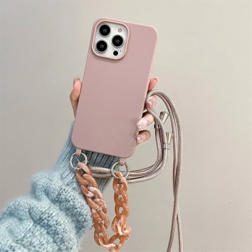 LIFEKA Lanyard Marmor Acryl Kette Handyhülle für iPhone 16 15 14 13 12 11 Pro Max Einfarbige Matte weiche Silikonhülle, Sandrosa, Für iPhone 11ProMax LIFEKA Lanyard Marmor Acryl Kette Handyhülle für iPhone 16 15 14 13 12 11 Pro Max Einfarbige Matte weiche Silikonhülle, Sandrosa, Für iPhone 11ProMax von LIFEKA