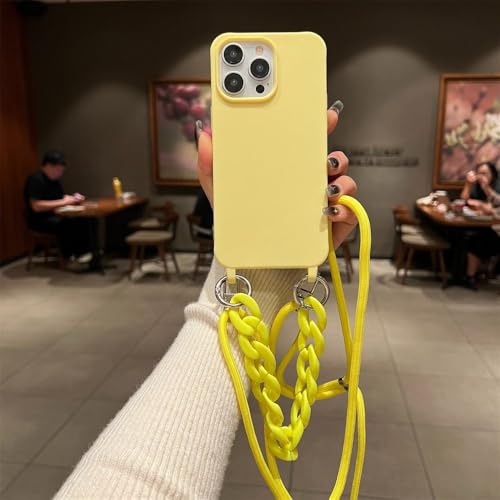 LIFEKA Lanyard Marmor Acryl Kette Handyhülle für iPhone 16 15 14 13 12 11 Pro Max Einfarbige Matte weiche Silikonhülle, gelb, für iPhone 15 Pro LIFEKA Lanyard Marmor Acryl Kette Handyhülle für iPhone 16 15 14 13 12 11 Pro Max Einfarbige Matte weiche Silikonhülle, gelb, für iPhone 15 Pro von LIFEKA