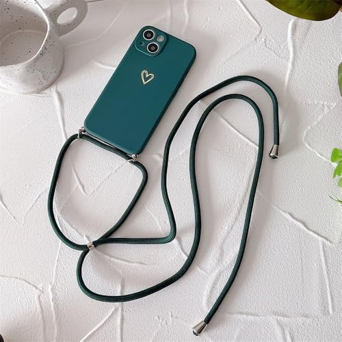 LIFEKA Lanyard-Silikon-Handyhülle für iPhone 15 14 11 12 13 Pro Max Mini 8 7 6 Plus 10 X Xr Xs Max SE 2020 Love Heart Cover, ZBMSAX, Dunkelgrün, für iPhone XR LIFEKA Lanyard-Silikon-Handyhülle für iPhone 15 14 11 12 13 Pro Max Mini 8 7 6 Plus 10 X Xr Xs Max SE 2020 Love Heart Cover, ZBMSAX, Dunkelgrün, für iPhone XR von LIFEKA