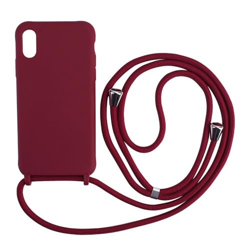 LIFEKA Lanyard Strap Matte Silikon-Telefonhülle für Samsung S25 S24 S23 Ultra FE S21 S22 Plus 5G Einfarbige stoßfeste Hülle, Weinrot, Für S24 LIFEKA Lanyard Strap Matte Silikon-Telefonhülle für Samsung S25 S24 S23 Ultra FE S21 S22 Plus 5G Einfarbige stoßfeste Hülle, Weinrot, Für S24 von LIFEKA