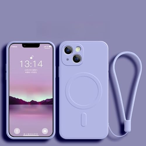 LIFEKA Magnetische kabellose Ladehülle für iPhone 15 16 14 13 12 11 Pro Max Mini XR XS Plus Weiche, flüssige Silikon-Armbandhülle, Lavendel, für SE 2020 LIFEKA Magnetische kabellose Ladehülle für iPhone 15 16 14 13 12 11 Pro Max Mini XR XS Plus Weiche, flüssige Silikon-Armbandhülle, Lavendel, für SE 2020 von LIFEKA