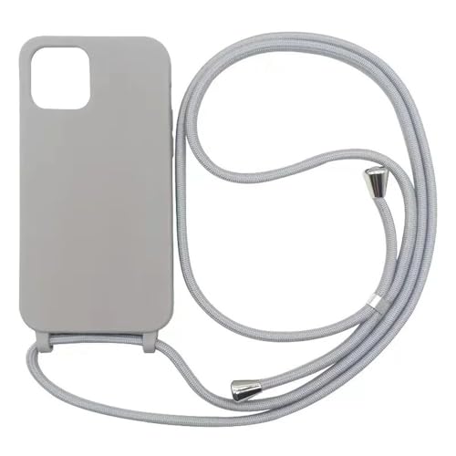 LIFEKA Matte Silikon-Handyhülle für iPhone 13 12 Mini 16 15 14 11 Plus Pro Max Crossbody Lanyard Halskettengurt Candy Color Soft Cover, 11 grau, für iPhone 12 ProMax LIFEKA Matte Silikon-Handyhülle für iPhone 13 12 Mini 16 15 14 11 Plus Pro Max Crossbody Lanyard Halskettengurt Candy Color Soft Cover, 11 grau, für iPhone 12 ProMax von LIFEKA
