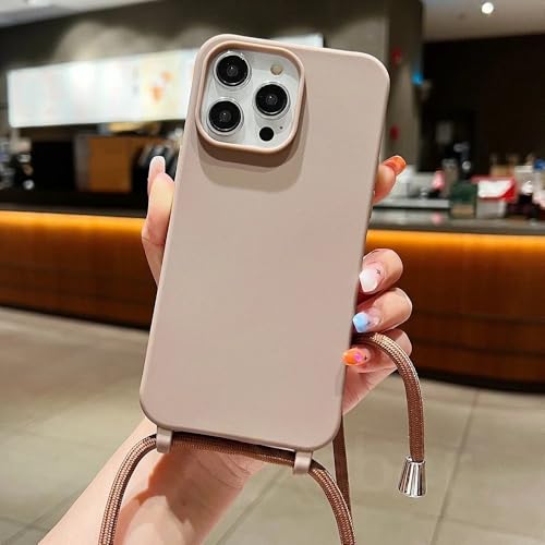 LIFEKA Matte Silikon-Handyhülle für iPhone 13 12 Mini 16 15 14 11 Plus Pro Max Crossbody Lanyard Halskettengurt Candy Color Soft Cover, braun, für iPhone 14 Plus LIFEKA Matte Silikon-Handyhülle für iPhone 13 12 Mini 16 15 14 11 Plus Pro Max Crossbody Lanyard Halskettengurt Candy Color Soft Cover, braun, für iPhone 14 Plus von LIFEKA