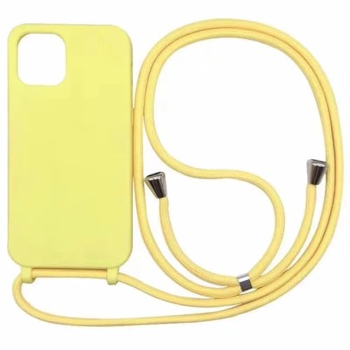 LIFEKA Matte Silikon-Handyhülle für iPhone 13 12 Mini 16 15 14 11 Plus Pro Max Crossbody Lanyard Halskettengurt Candy Color Soft Cover, gelb, für iPhone 14 Plus LIFEKA Matte Silikon-Handyhülle für iPhone 13 12 Mini 16 15 14 11 Plus Pro Max Crossbody Lanyard Halskettengurt Candy Color Soft Cover, gelb, für iPhone 14 Plus von LIFEKA
