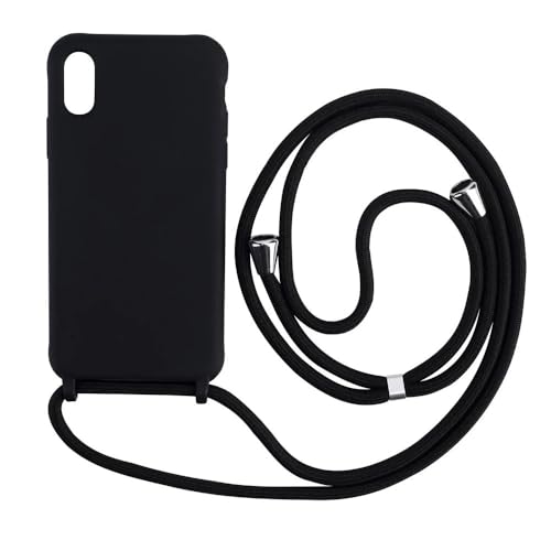 LIFEKA Matte Silikon-Telefonhülle für iPhone 13 12 Mini 16 15 14 11 Plus Pro Max Crossbody Lanyard Halskettengurt Candy Color Soft Cover, 12 Schwarz, für iPhone 14 LIFEKA Matte Silikon-Telefonhülle für iPhone 13 12 Mini 16 15 14 11 Plus Pro Max Crossbody Lanyard Halskettengurt Candy Color Soft Cover, 12 Schwarz, für iPhone 14 von LIFEKA
