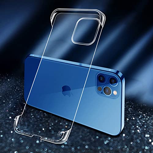 LIFEKA Schlanke, rahmenlose, durchsichtige Handyhülle für iPhone 14 13 12 Mini 11 Pro XS Max XR X 8 7 Plus SE 2020 Transparente Hartplastik-Rückseite, durchsichtig, für iPhone 14 von LIFEKA