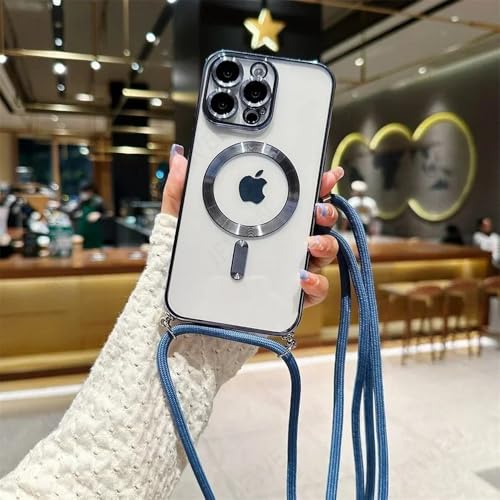 LIFEKA Transparente magnetische Hülle mit Lanyard für iPhone 16 15 14 13 12 11 Pro Max Plus, weiche, galvanisierte TPU-Rückseite, Sierra Blue, für iPhone 11 Pro LIFEKA Transparente magnetische Hülle mit Lanyard für iPhone 16 15 14 13 12 11 Pro Max Plus, weiche, galvanisierte TPU-Rückseite, Sierra Blue, für iPhone 11 Pro von LIFEKA