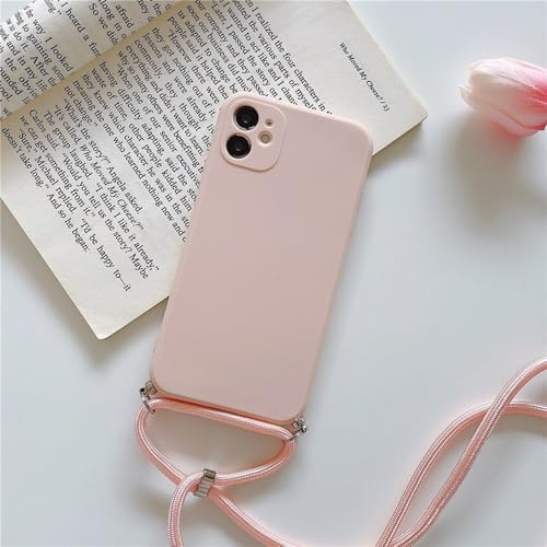 LIFEKA Umhängeband mit Umhängeband, Silikon-Handyhülle für OnePlus 10 9 9R 9RT 8 7 7T Pro Nord CE 2 5G Cover, Pink, für OnePlus 9 Pro von LIFEKA