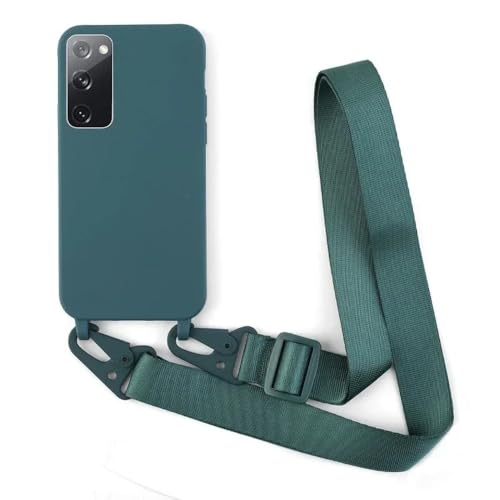 Umhängetasche mit Halskette und Umhängeband für Samsung Galaxy S24, S23, S22, S21, S20 FE Plus, Note 20 Ultra, weiche Silikon-Rückseite, Dunkelgrün, für Samsung S22 Plus Umhängetasche mit Halskette und Umhängeband für Samsung Galaxy S24, S23, S22, S21, S20 FE Plus, Note 20 Ultra, weiche Silikon-Rückseite, Dunkelgrün, für Samsung S22 Plus von LIFEKA