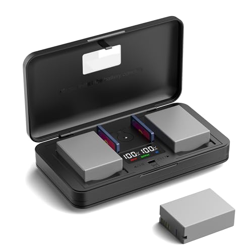 NB-10L (1200mA) Kamera Akku Multifunktionales Ladegerät Set (inklusive zwei Batterien) Kompatibel mit Canon G15, SX40HS, G16, SX50HS, G1X, SX60HS, G3X, PC1817, PC1518, PC1674, PC1680 Kameras von LIFEMOI