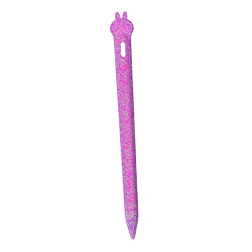 LIFKICH 1 Stück Apfel-silikon-stifthülle Ladegerät Pocket Stylus Bildschirme Federmäppchen Katze Griff Stift Für Tablette Etui USB-c-Adapter Zweite Berühren Einziehbar Violett Kieselgel von LIFKICH