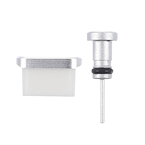 LIFKICH 2Paare Staubstecker für Handy Typ C Ladeanschluss Kopfhöreranschluss Metallstaubschutzkappen Passend für Smartphones Silberfarben Leicht LIFKICH 2Paare Staubstecker für Handy Typ C Ladeanschluss Kopfhöreranschluss Metallstaubschutzkappen Passend für Smartphones Silberfarben Leicht von LIFKICH