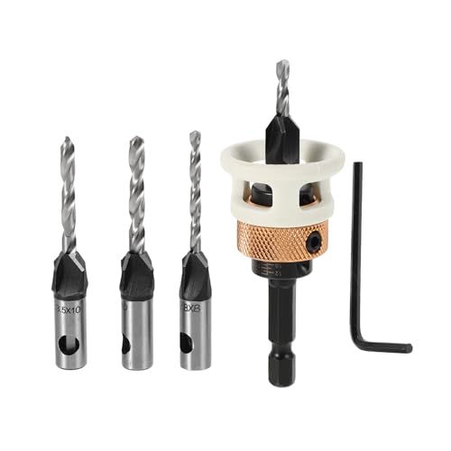 LIFKOME 6Stücke Einstellbares Teiliges Countersink Bohrer Set Holzbohrer mit Variabler Bohrtiefe für Präzise und Versteckte Schraubarbeiten für DIY Projekte und Holzbearbeitung LIFKOME 6Stücke Einstellbares Teiliges Countersink Bohrer Set Holzbohrer mit Variabler Bohrtiefe für Präzise und Versteckte Schraubarbeiten für DIY Projekte und Holzbearbeitung von LIFKOME