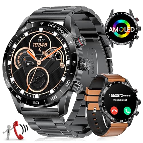 LIGE 1.43'' AMOLED-Display Smartwatch Herren, Smartwatch mit Telefonfunktion und Sprachassistenz Herzfrequenz SpO2 124 Sportmodi Fitnessuhr Smart Watch für iOS Android LIGE 1.43'' AMOLED-Display Smartwatch Herren, Smartwatch mit Telefonfunktion und Sprachassistenz Herzfrequenz SpO2 124 Sportmodi Fitnessuhr Smart Watch für iOS Android von LIGE