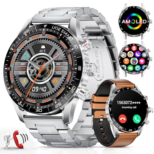LIGE Smartwatch Herren 1.43 Zoll AMOLED-Display, Smartwatch mit Telefonfunktion und Sprachassistenz Herzfrequenz SpO2 124 Sportmodi Fitnessuhr Smart Watch für iOS Android LIGE Smartwatch Herren 1.43 Zoll AMOLED-Display, Smartwatch mit Telefonfunktion und Sprachassistenz Herzfrequenz SpO2 124 Sportmodi Fitnessuhr Smart Watch für iOS Android von LIGE