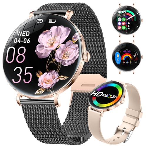 LIGE 2025 Smartwatch Damen, 1,43'' HD AMOLED Kreisbogen Display Schwarz Armbanduhr mit Telefonfunktion, Menstruationszyklus/Herzfrequenz, IP68 Wasserdicht 120+ Sportmodi Sportuhr für Andriod iOS LIGE 2025 Smartwatch Damen, 1,43'' HD AMOLED Kreisbogen Display Schwarz Armbanduhr mit Telefonfunktion, Menstruationszyklus/Herzfrequenz, IP68 Wasserdicht 120+ Sportmodi Sportuhr für Andriod iOS von LIGE