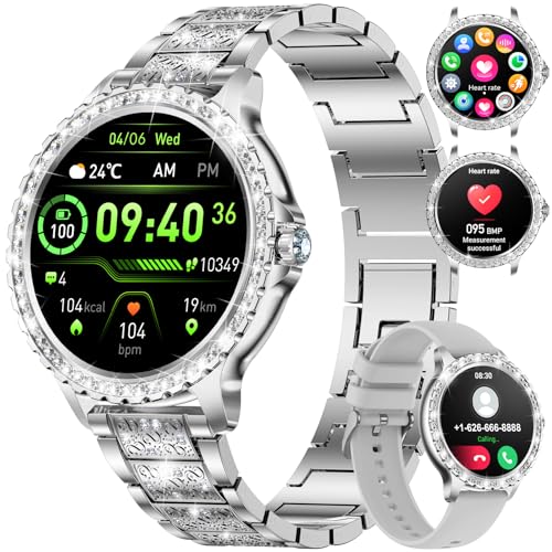 LIGE Damen Smartwatch Bluetooth Anrufe für Android iOS 100+ Sport Mode Damen Smart Watch 1,32" HD Full Touch Screen Herzfrequenz Schlaf Monitor Elegant Diamond Silber Edelstähle Smartwatch Frauen LIGE Damen Smartwatch Bluetooth Anrufe für Android iOS 100+ Sport Mode Damen Smart Watch 1,32" HD Full Touch Screen Herzfrequenz Schlaf Monitor Elegant Diamond Silber Edelstähle Smartwatch Frauen von LIGE