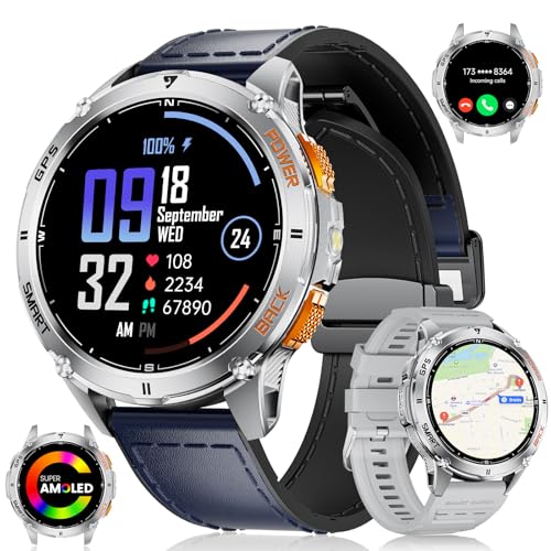 LIGE GPS Smartwatch Herren Damen 48mm, 1,43" AMOLED HD GPS Smart Watch mit Integriertes LED/110+Sport Modi/Gesundheitsüberwachung/Barometerdruck/Höhenmesser/Kompass, Android iOS Fitnessuhr LIGE GPS Smartwatch Herren Damen 48mm, 1,43" AMOLED HD GPS Smart Watch mit Integriertes LED/110+Sport Modi/Gesundheitsüberwachung/Barometerdruck/Höhenmesser/Kompass, Android iOS Fitnessuhr von LIGE
