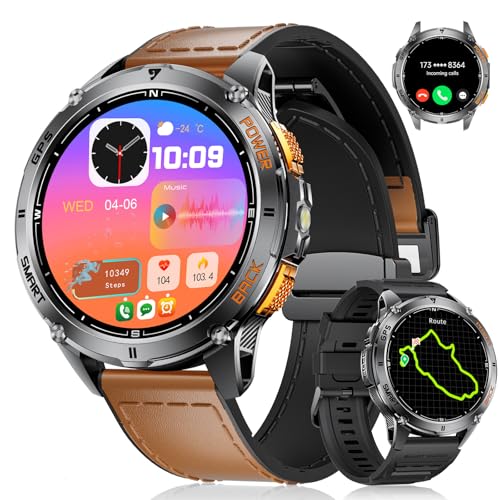 LIGE GPS Smartwatch Herren mit LED Taschenlampe 1.43″AMOLED Smartwatch mit Telefonfunktion 600 mAh Batterie Herzfrequenz/Schrittzähler/Schlafmonitor/Kompass Smart Watch für iOS Android,170 Sportmodi LIGE GPS Smartwatch Herren mit LED Taschenlampe 1.43″AMOLED Smartwatch mit Telefonfunktion 600 mAh Batterie Herzfrequenz/Schrittzähler/Schlafmonitor/Kompass Smart Watch für iOS Android,170 Sportmodi von LIGE