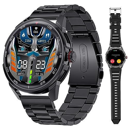 LIGE Smartwatch Herren Anruf Nachricht Benachrichtigung für Android und iOS 1.32'' HD Schwarz Edelstahl Smartwatch Männer Herzfrequenz Schlaf Gesundheit Monitor,330mAh Batterien LIGE Smartwatch Herren Anruf Nachricht Benachrichtigung für Android und iOS 1.32'' HD Schwarz Edelstahl Smartwatch Männer Herzfrequenz Schlaf Gesundheit Monitor,330mAh Batterien von LIGE