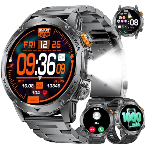 LIGE Militär Smartwatch Herren mit 50+Ultralange Standby Zeit, 1,75” HD Smart Watch mit 1000 mAh Akku/Telefonfunktion/110+Sportmodi/Schlafüberwachung, Android iOS Schrittzähleruhr Wasserdicht IP68 LIGE Militär Smartwatch Herren mit 50+Ultralange Standby Zeit, 1,75” HD Smart Watch mit 1000 mAh Akku/Telefonfunktion/110+Sportmodi/Schlafüberwachung, Android iOS Schrittzähleruhr Wasserdicht IP68 von LIGE