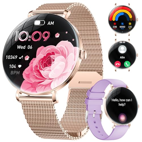 LIGE 2025 Smartwatch Damen, 1,43" HD AMOLED Kreisbogen Display Roségold Armbanduhr mit Telefonfunktion, Menstruationszyklus/Herzfrequenz, IP68 Wasserdicht 120+ Sportmodi Sportuhr für Andriod iOS LIGE 2025 Smartwatch Damen, 1,43" HD AMOLED Kreisbogen Display Roségold Armbanduhr mit Telefonfunktion, Menstruationszyklus/Herzfrequenz, IP68 Wasserdicht 120+ Sportmodi Sportuhr für Andriod iOS von LIGE