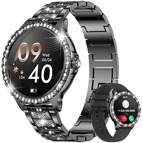 LIGE Smartwatch Damen mit Telefonfunktion, 1.32" Diamant Fitnessuhr Damen für IOS Android mit Schlafmonitor, SpO2, Pulsuhr, Blutsauerstoff, Menstruationszyklus, Smart Watch Armbanduhr von LIGE