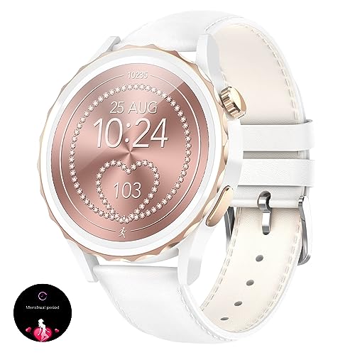 LIGE Smartwatch Damen mit Telefonfunktion,IP68 Wasserdicht Schrittzähler Uhr Damen mit Menstruationszyklus Blutdruckmessung Pulsuhr Schlafmonitor,100+ Sportmodi Fitnessuhr Damen für Android iOS von LIGE