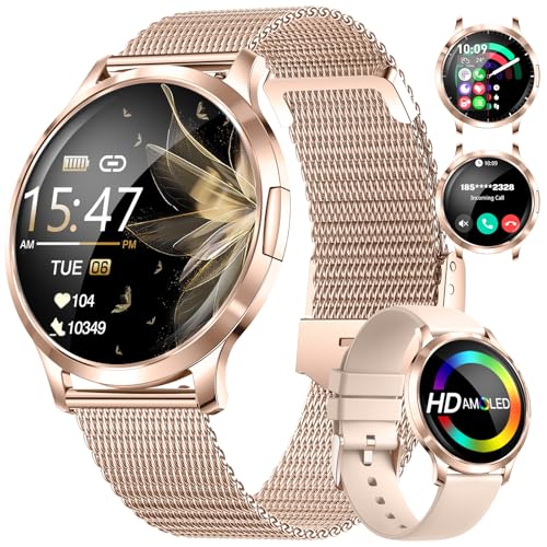 LIGE Smartwatch Damen mit Telefonfunktion-2 Armbands, 1.32" Amoled Fitnessuhr mit Herzfrequenz Schlafmonitor/Menstruationszyklus, 110+Sportmodi & IP68 Wasserdicht für Android iOS,Roségold LIGE Smartwatch Damen mit Telefonfunktion-2 Armbands, 1.32" Amoled Fitnessuhr mit Herzfrequenz Schlafmonitor/Menstruationszyklus, 110+Sportmodi & IP68 Wasserdicht für Android iOS,Roségold von LIGE