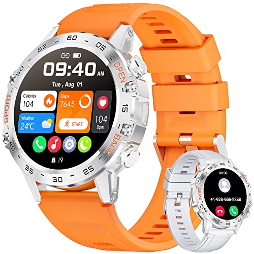 LIGE Smartwatch Herren, 1,39” HD Bluetooth Anrufe Smart Watch, IP67 Wasserdicht Fitness Tracker mit Pulsmesser, Schlafmonitor, Schrittzähler, 100+ Sportmodi Edelstahl Herren Uhr für iOS Android von LIGE