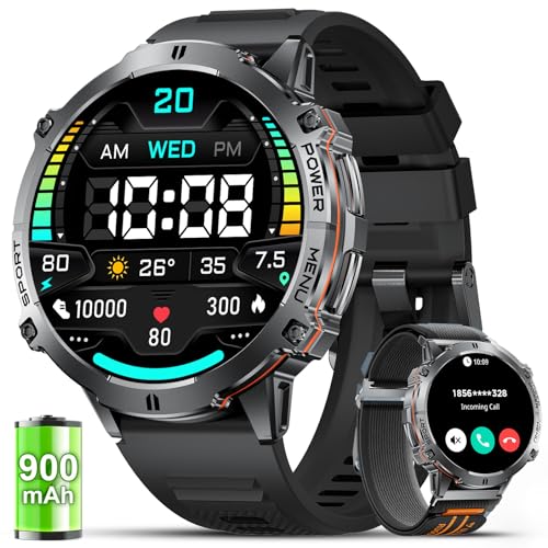 LIGE Smartwatch Herren, 1,73''AMOLED-Großbildschirm, 900mAh Lange Akkulaufzeit, 110+ Sportmodi Fitnessuhr mit Herzfrequenz, Schlafmonitor, Multifunktionaler Smartwatch für Android iOS, Rotguss LIGE Smartwatch Herren, 1,73''AMOLED-Großbildschirm, 900mAh Lange Akkulaufzeit, 110+ Sportmodi Fitnessuhr mit Herzfrequenz, Schlafmonitor, Multifunktionaler Smartwatch für Android iOS, Rotguss von LIGE
