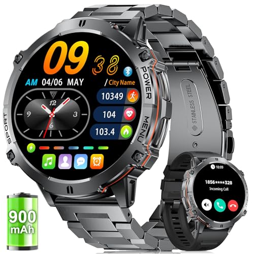 LIGE Smartwatch Herren, 1,73''AMOLED-Großbildschirm, 900mAh Lange Akkulaufzeit, 110+ Sportmodi Fitnessuhr mit Herzfrequenz, Schlafmonitor, Multifunktionaler Smartwatch für Android iOS, Schwarz LIGE Smartwatch Herren, 1,73''AMOLED-Großbildschirm, 900mAh Lange Akkulaufzeit, 110+ Sportmodi Fitnessuhr mit Herzfrequenz, Schlafmonitor, Multifunktionaler Smartwatch für Android iOS, Schwarz von LIGE