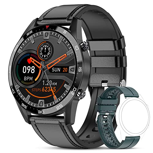 LIGE Smartwatch Herren, 1.32" HD Smart Watch mit Bluetooth Sprachanruf Pulsuhr, Schrittzähler, Schlafüberwachung, IP67 Wasserdicht Fitness Tracker Edelstahl Herren Uhr für iOS Android von LIGE