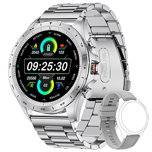 LIGE Smartwatch Herren, 1.32'' HD Voll-Touchscreen Fitness Activity Tracker Uhr mit Herzfrequenz Schlaf SpO2 Gesundheitsmonitor, IP67 Wasserdicht Sport Schrittzähler Smart Watch für Android iOS von LIGE