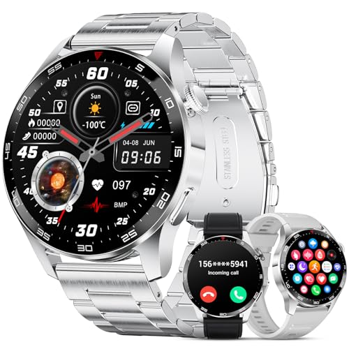 LIGE Smartwatch Herren, 1.43''AMOLED Militärs Smart Watch Mit 100+Sportmodi Fitnessuhr, Telefonfunktion, Herzfrequenz Schlafüberwachung, 5ATM Wasserdicht, 400mAh für Android iOS, Bluetooth Anrufe 2024 LIGE Smartwatch Herren, 1.43''AMOLED Militärs Smart Watch Mit 100+Sportmodi Fitnessuhr, Telefonfunktion, Herzfrequenz Schlafüberwachung, 5ATM Wasserdicht, 400mAh für Android iOS, Bluetooth Anrufe 2024 von LIGE
