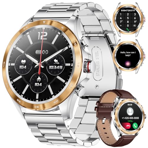 LIGE Smartwatch Herren,1.43" AMOLED/400 mAh Sportuhr Herren mit Appel Bluetooth Schlafüberwachung Herzfrequenz 100+Sportmodus,IP68 wasserdichte Smart Watch für Android iOS von LIGE