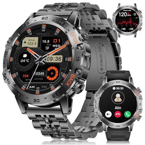 LIGE Smartwatch Herren,1.45″ AMOLED Smartwatch mit Telefonfunktion,IP68 Wasserdicht Fitnessuhr mit 24/7 Herzfrequenz,Schrittzähler,Schlafmonitor,100+ Sportmodi Sportuhr,für iOS/Android,Metal LIGE Smartwatch Herren,1.45″ AMOLED Smartwatch mit Telefonfunktion,IP68 Wasserdicht Fitnessuhr mit 24/7 Herzfrequenz,Schrittzähler,Schlafmonitor,100+ Sportmodi Sportuhr,für iOS/Android,Metal von LIGE
