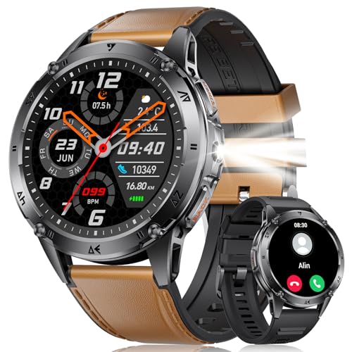 LIGE Smartwatch Herren 1.43''AMOLED Touchscreen/530 mAh Akku Sportuhr Herren mit Taschenlampe/110+ Sportmodi,IP68 Wasserdicht Fitnessuhr mit 24/7 Herzfrequenz,Schlafmonitor für Android iOS LIGE Smartwatch Herren 1.43''AMOLED Touchscreen/530 mAh Akku Sportuhr Herren mit Taschenlampe/110+ Sportmodi,IP68 Wasserdicht Fitnessuhr mit 24/7 Herzfrequenz,Schlafmonitor für Android iOS von LIGE