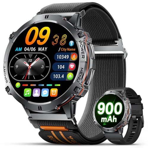 LIGE Smartwatch Herren mit Bluetooth Anruf/900mAh Akku, 1,73" AMOLED Großes Display Smartwatch mit Herzfrequenz/Schlafmonitor/110+ Sport Modi, Wasserdicht 5 ATM Fitnessuhr Schrittzähler, Android iOS LIGE Smartwatch Herren mit Bluetooth Anruf/900mAh Akku, 1,73" AMOLED Großes Display Smartwatch mit Herzfrequenz/Schlafmonitor/110+ Sport Modi, Wasserdicht 5 ATM Fitnessuhr Schrittzähler, Android iOS von LIGE
