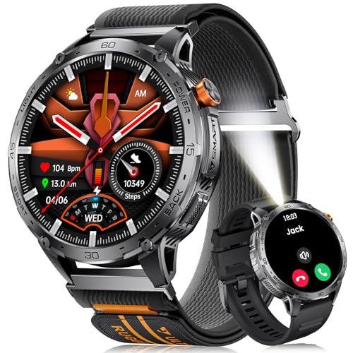 LIGE Smartwatch Herren mit LED Taschenlampe, 1.75‘’ AMOLED Großes Display/730 mAh Akku Sportuhr Herren mit Telefonfunktion, 110+ Sportmodi Fitnessuhr, 24/7 Herzfrequenz/Schlafmonitor für Android iOS LIGE Smartwatch Herren mit LED Taschenlampe, 1.75‘’ AMOLED Großes Display/730 mAh Akku Sportuhr Herren mit Telefonfunktion, 110+ Sportmodi Fitnessuhr, 24/7 Herzfrequenz/Schlafmonitor für Android iOS von LIGE
