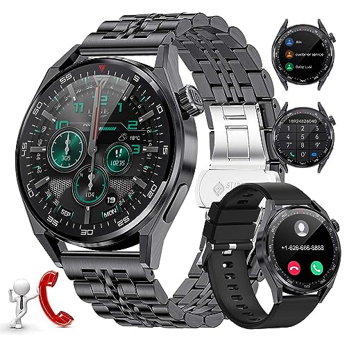 LIGE Smartwatch Herren mit Telefonfunktion, 100 Sportmodi Outdoor Sportuhr 1.39 Zoll Touchscreen IP68 Wasserdicht für Android iOS mit Herzfrequenzmonitor SpO2 Schlafmonitor 360mAh Schwarz von LIGE