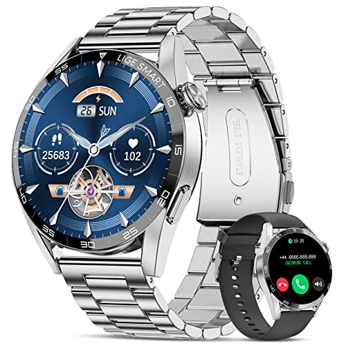 LIGE Smartwatch Herren mit Telefonfunktion, 2 Bänders, 1.32‘’ Aktivitätstracker Fitnessuhr Bluetooth-Anruf mit Schlafmonitor, IP67 Wasserdicht Sportuhr Smart Watch für iOS und Android LIGE Smartwatch Herren mit Telefonfunktion, 2 Bänders, 1.32‘’ Aktivitätstracker Fitnessuhr Bluetooth-Anruf mit Schlafmonitor, IP67 Wasserdicht Sportuhr Smart Watch für iOS und Android von LIGE