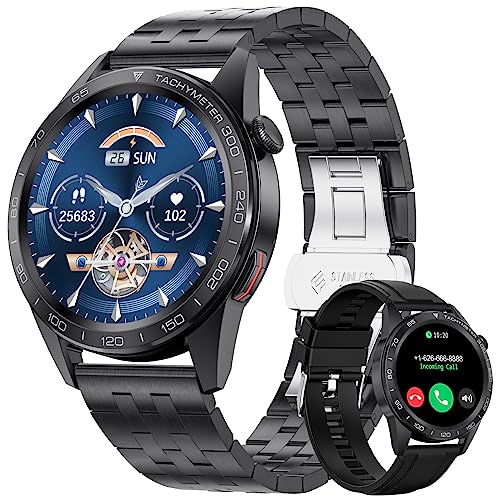 LIGE Smartwatch Herren mit Telefonfunktion,1.32" HD Smartwatch mit 24H Pulsmesser/Schlafmonitor,30 Sportmodi,IP67 Wasserdicht Schrittzähler,Smart Watch für Android iOS Nergo von LIGE