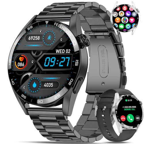 LIGE Smartwatch Herren mit Telefonfunktion,1.32" HD Smartwatch mit 24H Pulsmesser/Schlafmonitor,7 Sportmodi,IP67 Wasserdicht Schrittzähler,Smart Watch für Android iOS Nergo von LIGE