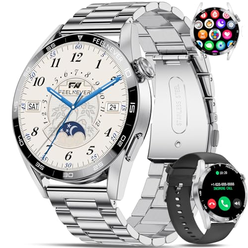 LIGE Smartwatch Herren mit Telefonfunktion,1.32" HD Smartwatch mit 24H Pulsmesser/Schlafmonitor,7 Sportmodi,IP67 Wasserdicht Schrittzähler,Smart Watch für Android iOS Silber von LIGE