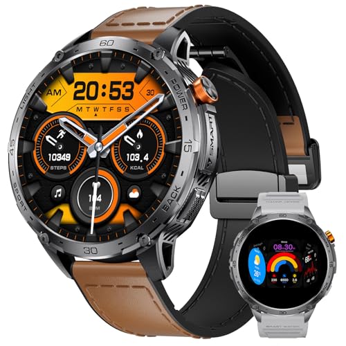 LIGE Militär Smartwatch Herren mit Telefonfunktion,1.75" AMOLED IP68 Wasserdicht Smart Watch,730mAh 110+ Sportmodi Fitnessuhr mit Herzfrequenz/SpO2/Schlafmonitor für Android iOS Braun Schwarzes Band LIGE Militär Smartwatch Herren mit Telefonfunktion,1.75" AMOLED IP68 Wasserdicht Smart Watch,730mAh 110+ Sportmodi Fitnessuhr mit Herzfrequenz/SpO2/Schlafmonitor für Android iOS Braun Schwarzes Band von LIGE