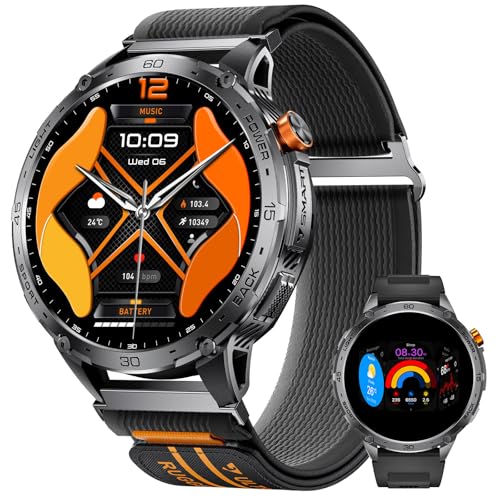 LIGE Militär Smartwatch Herren mit Telefonfunktion,1.75" AMOLED IP68 Wasserdicht Smart Watch,730mAh 110+ Sportmodi Fitnessuhr mit Herzfrequenz/SpO2/Schlafmonitor für Android iOS Schwarzes Nylonband LIGE Militär Smartwatch Herren mit Telefonfunktion,1.75" AMOLED IP68 Wasserdicht Smart Watch,730mAh 110+ Sportmodi Fitnessuhr mit Herzfrequenz/SpO2/Schlafmonitor für Android iOS Schwarzes Nylonband von LIGE