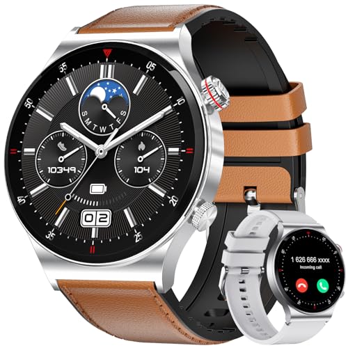 LIGE Smartwatch Herren mit Telefonfunktion für Android iOS, 1.43" AMOLED Always on Smart Watch mit Schlaf/Herzfrequen/SpO2 Monitor, 110+ Sportmodi Fitnessuhr, IP68 Wasserdicht, Smartwatch Braunes LIGE Smartwatch Herren mit Telefonfunktion für Android iOS, 1.43" AMOLED Always on Smart Watch mit Schlaf/Herzfrequen/SpO2 Monitor, 110+ Sportmodi Fitnessuhr, IP68 Wasserdicht, Smartwatch Braunes von LIGE