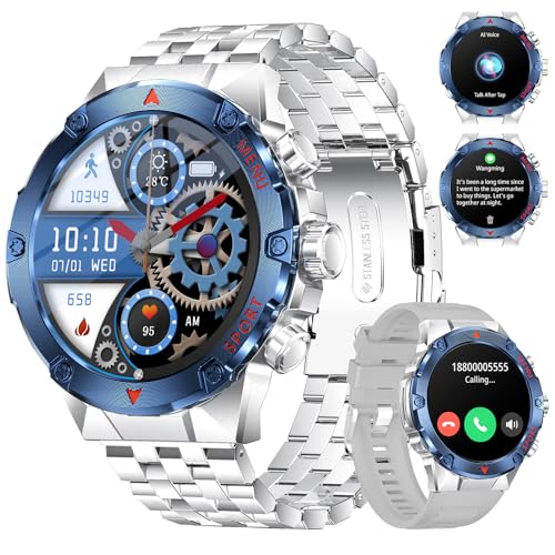 LIGE Smartwatch mit Telefonfunktion,400mAh 1.43" Amoled Fitness Tracker mit 100+ Sportmodi,Herzfrequenz Schlafmonitor, IP68 Wasserdicht Uhr, Message Reminder, für Android iOS Silber LIGE Smartwatch mit Telefonfunktion,400mAh 1.43" Amoled Fitness Tracker mit 100+ Sportmodi,Herzfrequenz Schlafmonitor, IP68 Wasserdicht Uhr, Message Reminder, für Android iOS Silber von LIGE